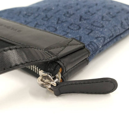 Bvlgari Shoulder Bag Logomania Leather Denim Blue 21528