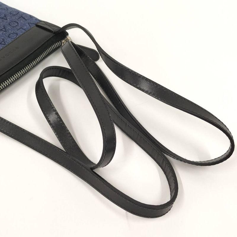 Bvlgari Shoulder Bag Logomania Leather Denim Blue 21528