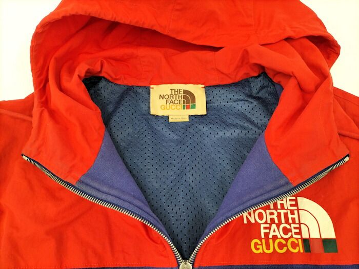 Gucci the North Face Zip-Up Hoodie Purple Red Cotton Nylon 671462