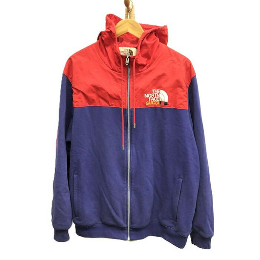 Gucci the North Face Zip-Up Hoodie Purple Red Cotton Nylon 671462
