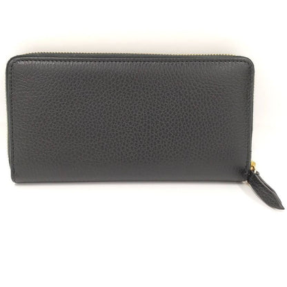 Gucci Round Zipper Long Wallet Leather Black 456117