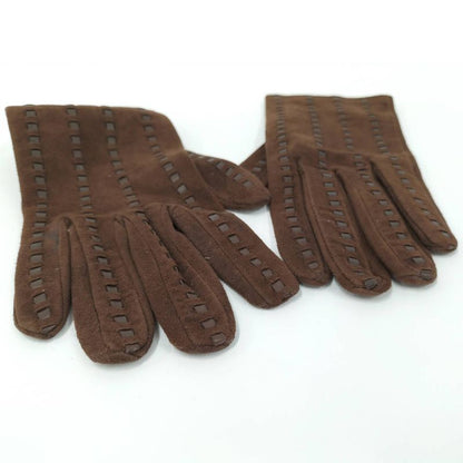 Bottega Veneta Gloves Suede Brown Size L
