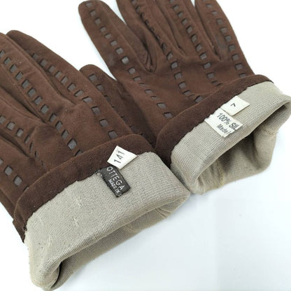 Bottega Veneta Gloves Suede Brown Size L