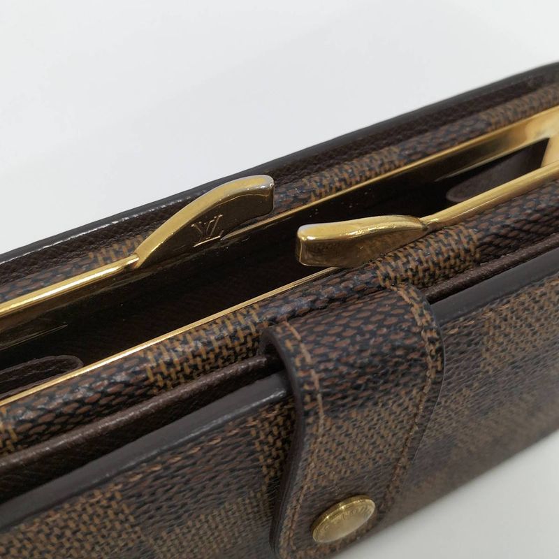 Louis Vuitton Portmonnais Viennois Folded Wallet with Clasp Damier Ebène N61664