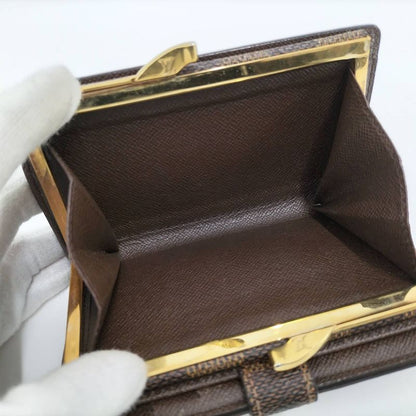 Louis Vuitton Portmonnais Viennois Folded Wallet with Clasp Damier Ebène N61664