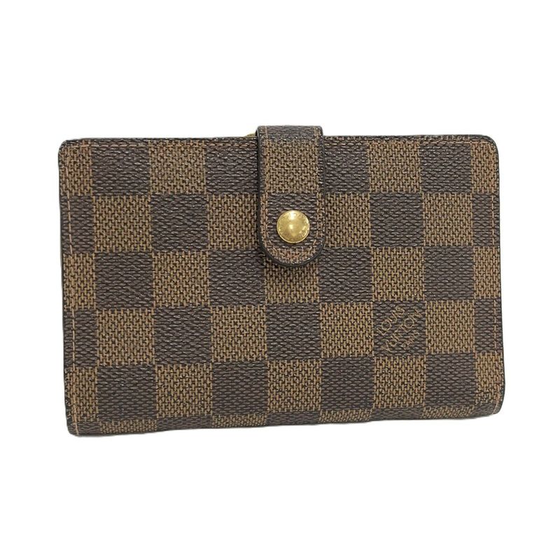 Louis Vuitton Portmonnais Viennois Folded Wallet with Clasp Damier Ebène N61664