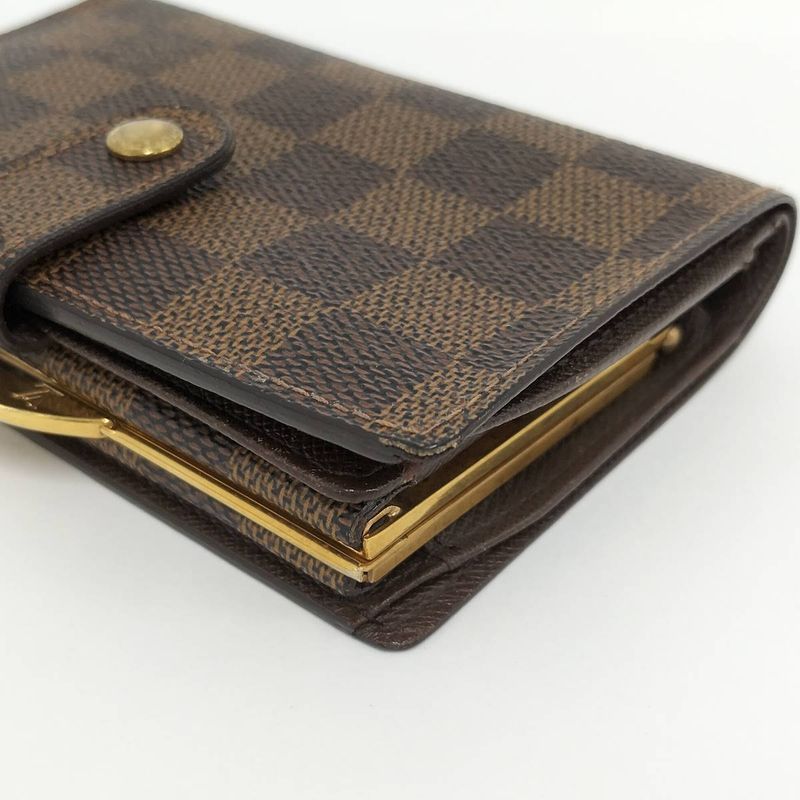 Louis Vuitton Portmonnais Viennois Folded Wallet with Clasp Damier Ebène N61664