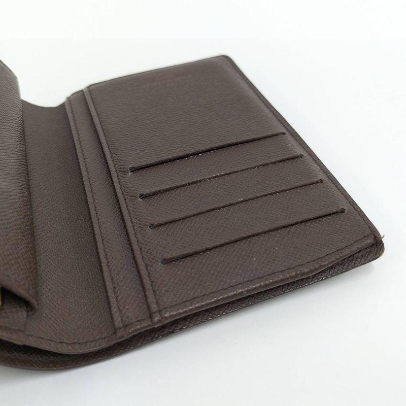 Louis Vuitton Portmonnais Viennois Folded Wallet with Clasp Damier Ebène N61664