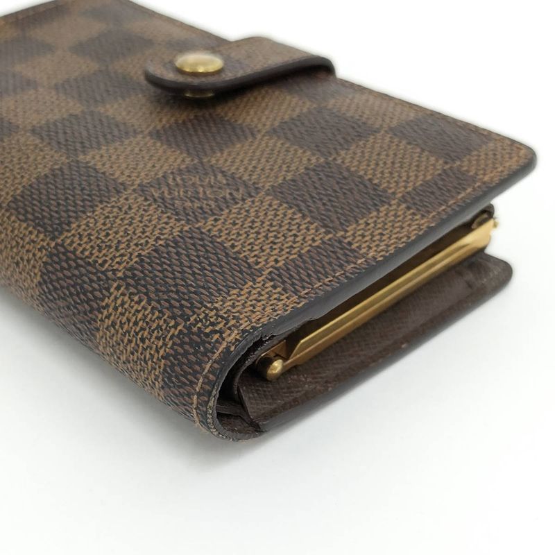 Louis Vuitton Portmonnais Viennois Folded Wallet with Clasp Damier Ebène N61664