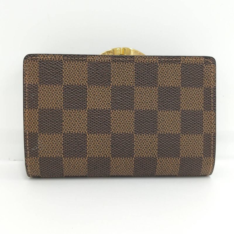 Louis Vuitton Portmonnais Viennois Folded Wallet with Clasp Damier Ebène N61664
