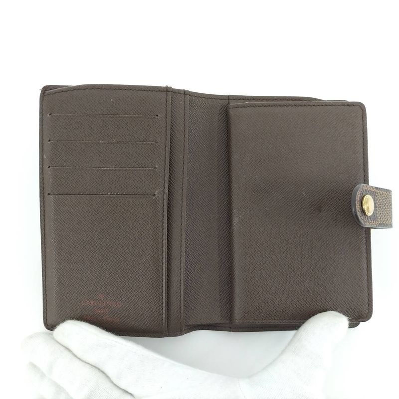 Louis Vuitton Portmonnais Viennois Folded Wallet with Clasp Damier Ebène N61664
