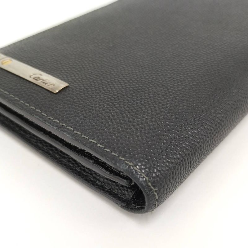Cartier Bifold Wallet Santos Leather Black