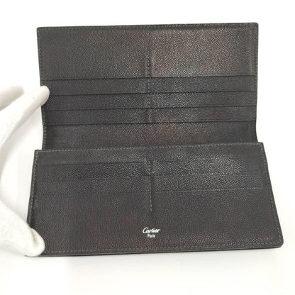 Cartier Bifold Wallet Santos Leather Black