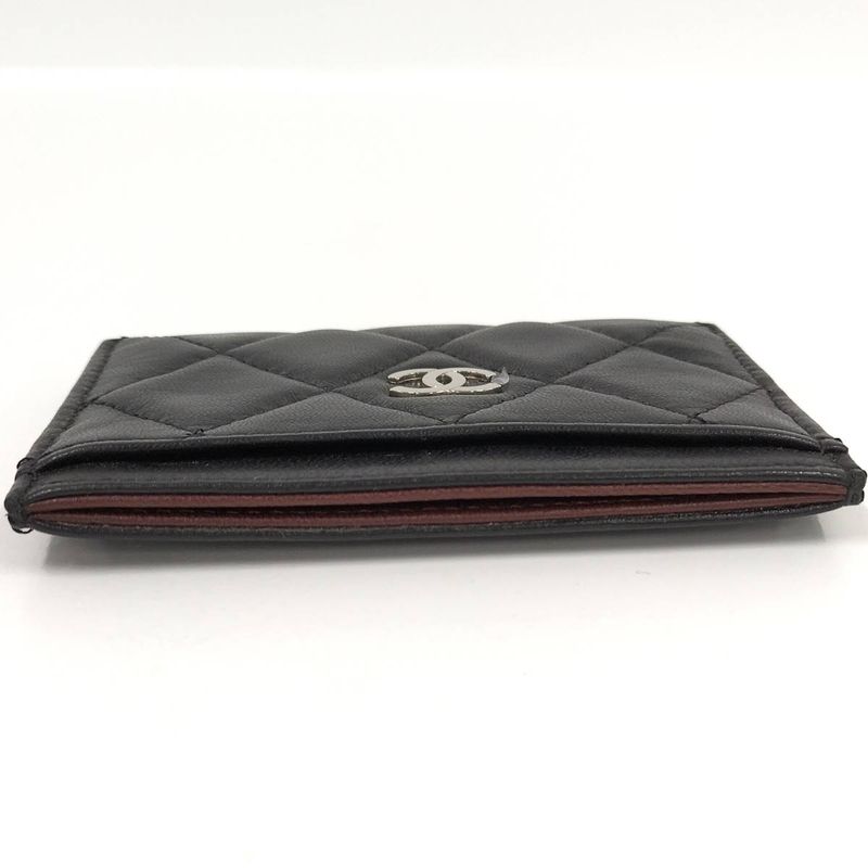 Chanel Classic Card Case Card Holder Matelasse Leather Black Ap0213