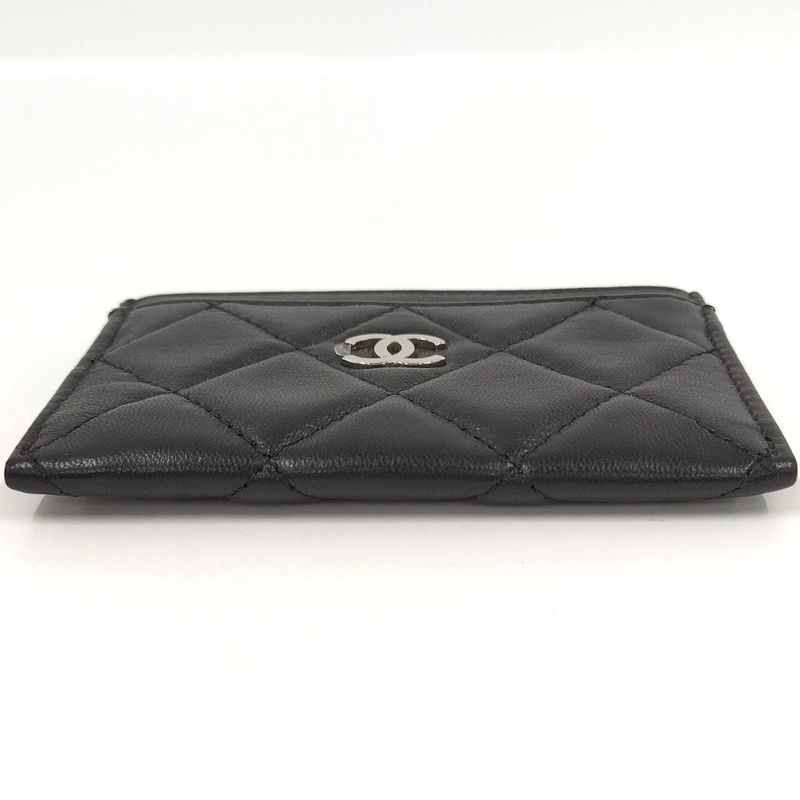 Chanel Classic Card Case Card Holder Matelasse Leather Black Ap0213