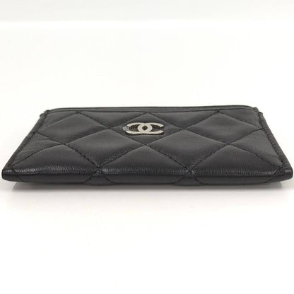 Chanel Classic Card Case Card Holder Matelasse Leather Black Ap0213