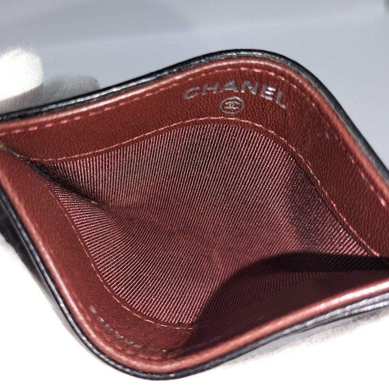 Chanel Classic Card Case Card Holder Matelasse Leather Black Ap0213