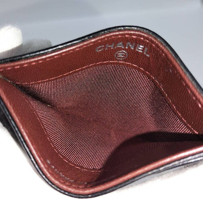 Chanel Classic Card Case Card Holder Matelasse Leather Black Ap0213