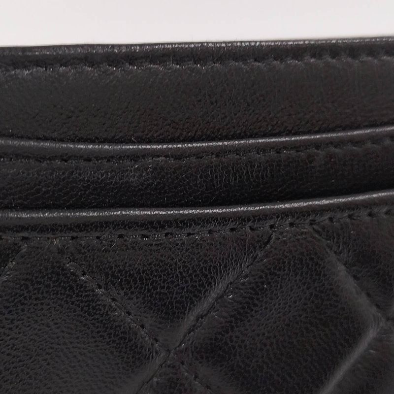 Chanel Classic Card Case Card Holder Matelasse Leather Black Ap0213