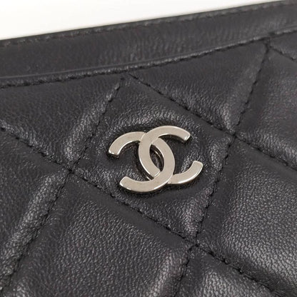 Chanel Classic Card Case Card Holder Matelasse Leather Black Ap0213