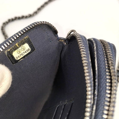 Chanel Boy Chanel Chain Wallet in Navy Caviar Skin A84069