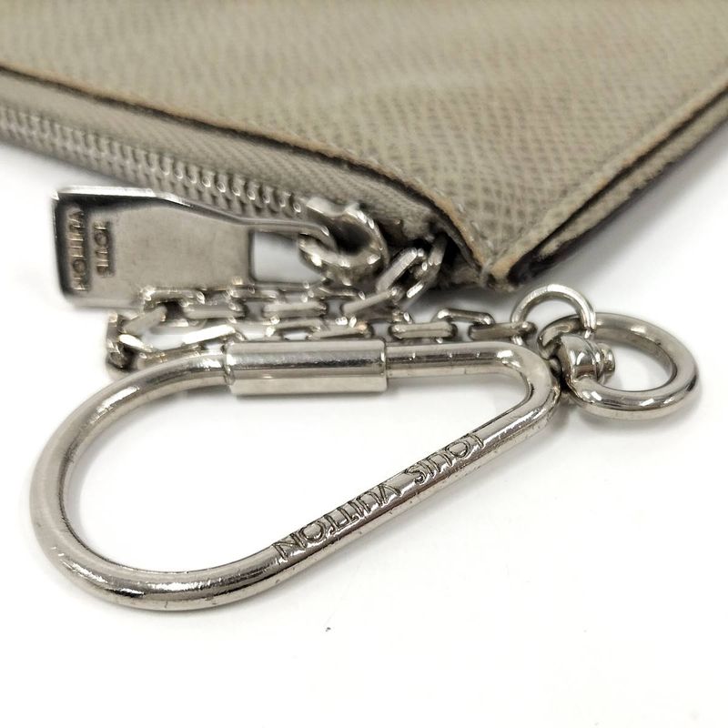 Louis Vuitton Pochette Cles Coin Case Taiga Leather Beige M32604