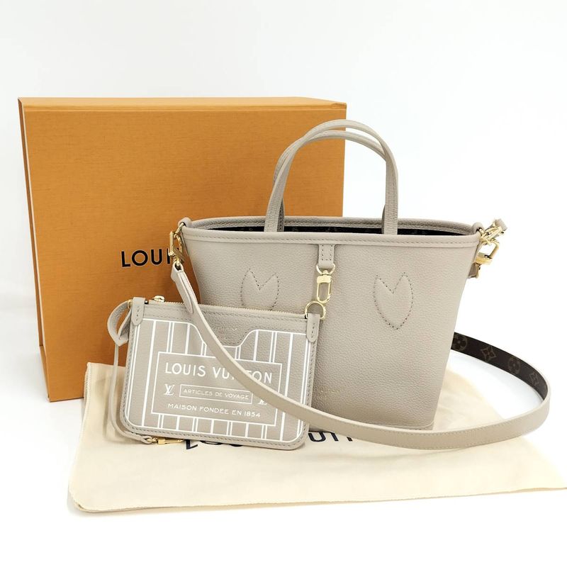 Louis Vuitton Neverfull Inside Out BB Reversible 2way Tote Bag Monogram Grain