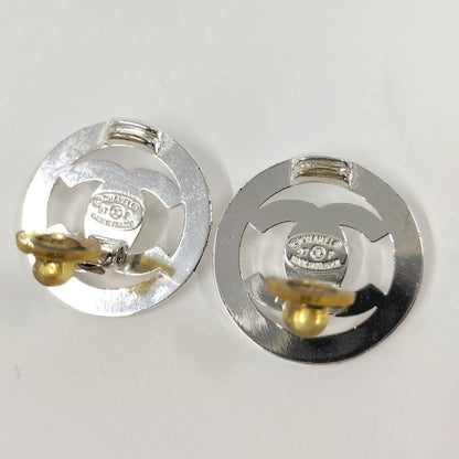 Chanel Earring Coco Mark Turnlock Plated Silver 97p