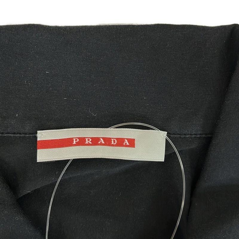Prada Sport Short Sleeve Polo Shirt Size S Men's - Black and Light Gray Half Zip