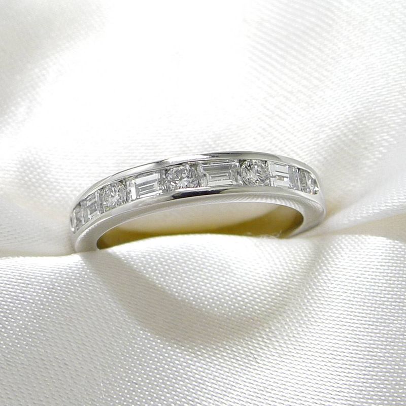Tiffany & Co Ring Channel Half Eternity Pt950 Platinum Diamond Approx 8 Approx