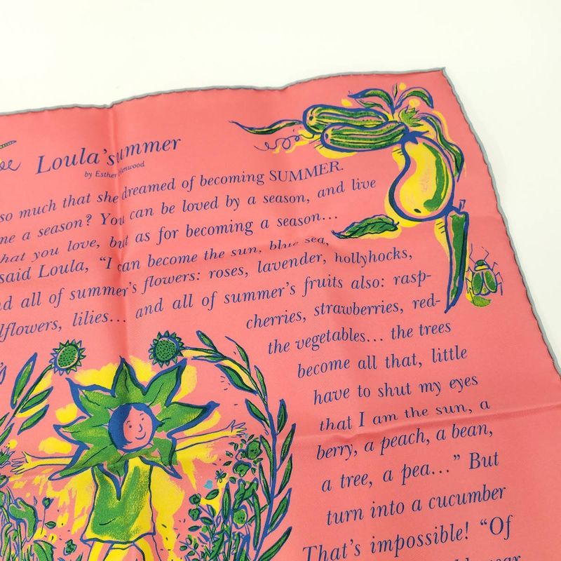 Hermes Carré 40 Scarf Loula's Summer 100% Silk Pink Multicolor