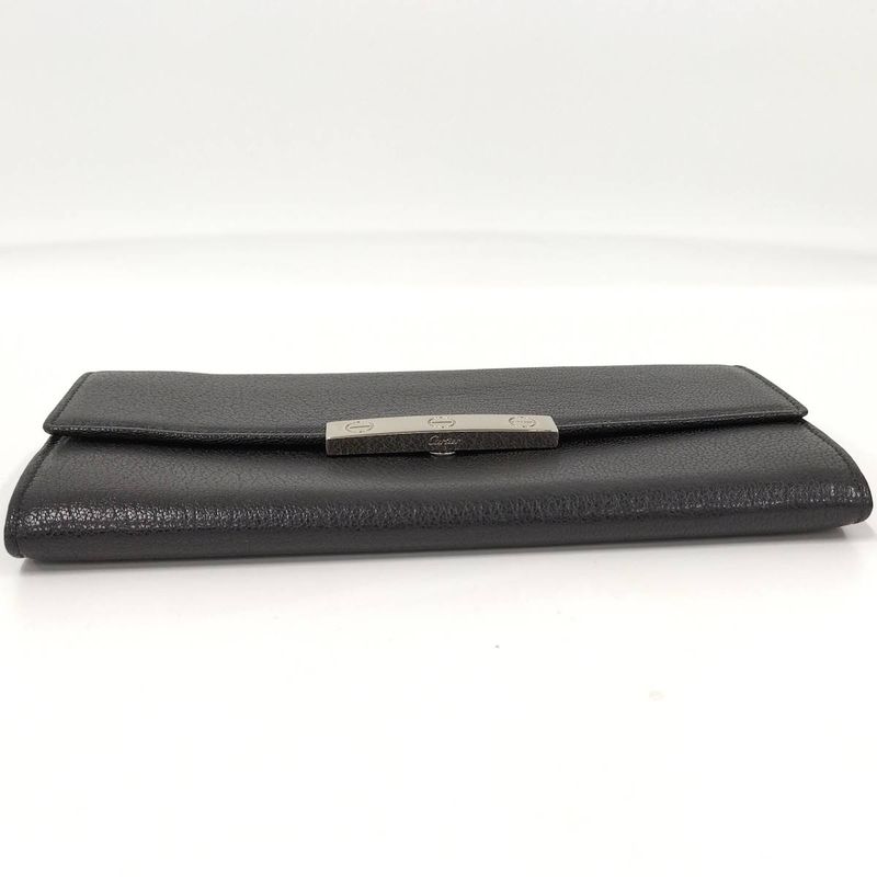 Cartier Bifold Long Wallet Love Collection Leather Black