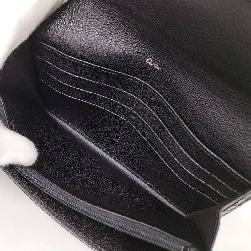 Cartier Bifold Long Wallet Love Collection Leather Black