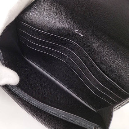 Cartier Bifold Long Wallet Love Collection Leather Black