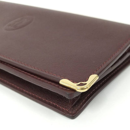 Cartier Bifold Wallet Must Line Leather Bordeaux
