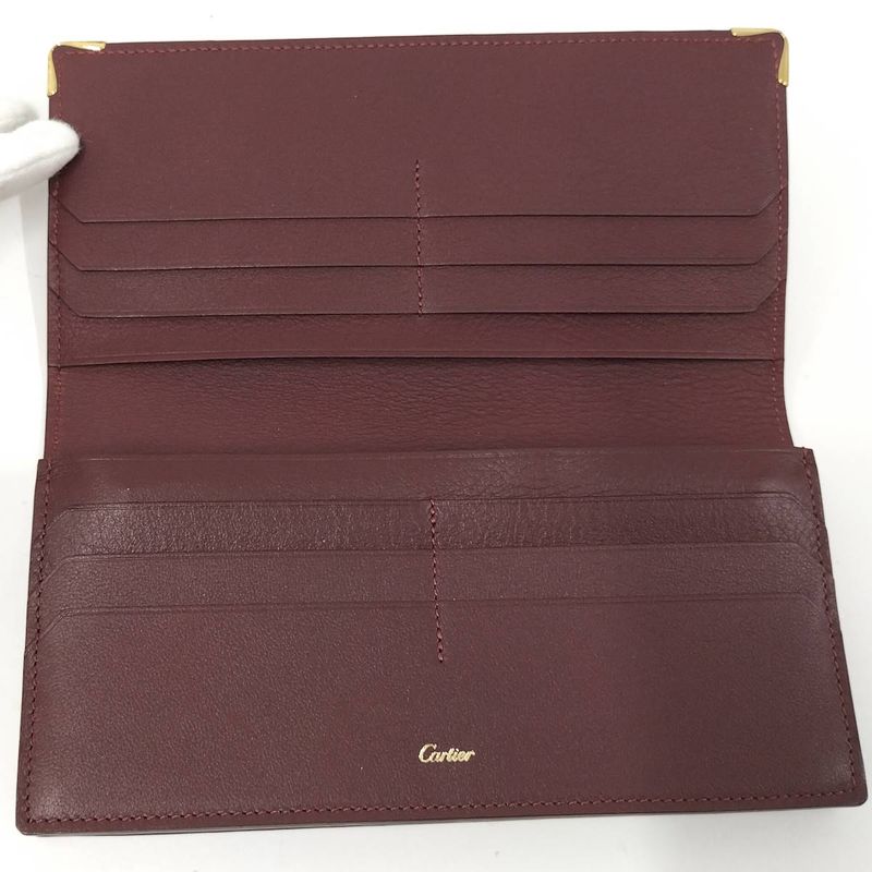 Cartier Bifold Wallet Must Line Leather Bordeaux