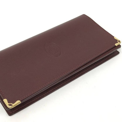 Cartier Bifold Wallet Must Line Leather Bordeaux