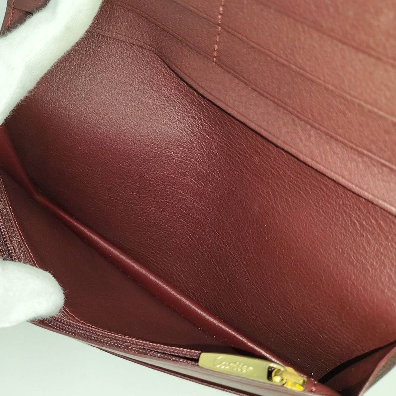 Cartier Bifold Wallet Must Line Leather Bordeaux
