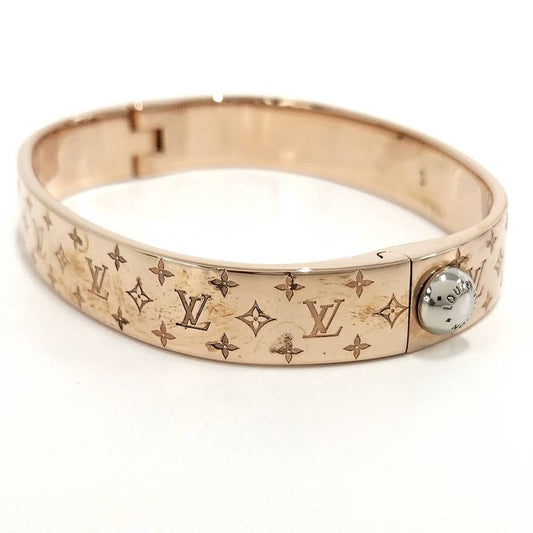 Louis Vuitton Cuff Nanogram Bracelet S Size Plated Silver Pink Gold M00253