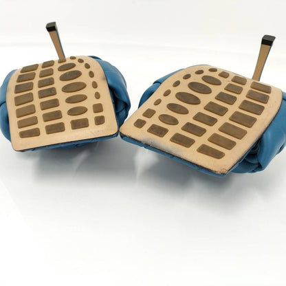 Bottega Veneta Heels Leather Blue 37 1 2