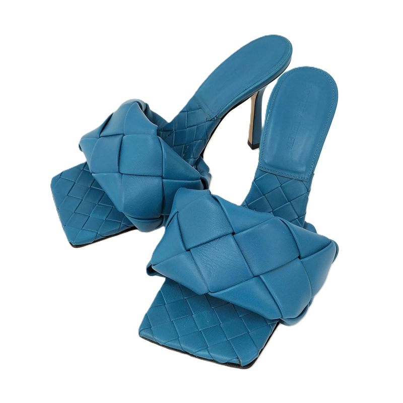 Bottega Veneta Heels Leather Blue 37 1 2