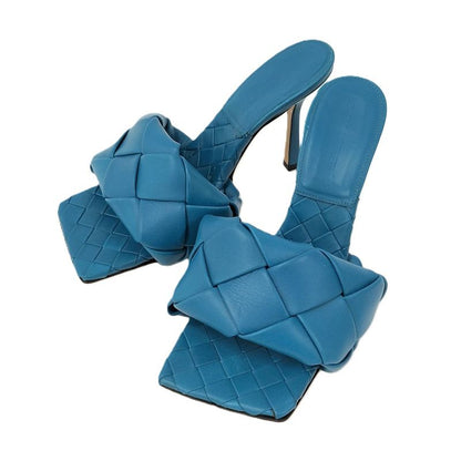 Bottega Veneta Heels Leather Blue 37 1 2