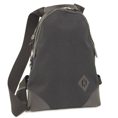 Hermes Sac a Dos All Bag Backpack Canvas Leather Black Engraved B