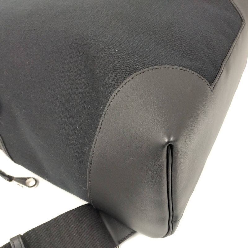 Hermes Sac a Dos All Bag Backpack Canvas Leather Black Engraved B