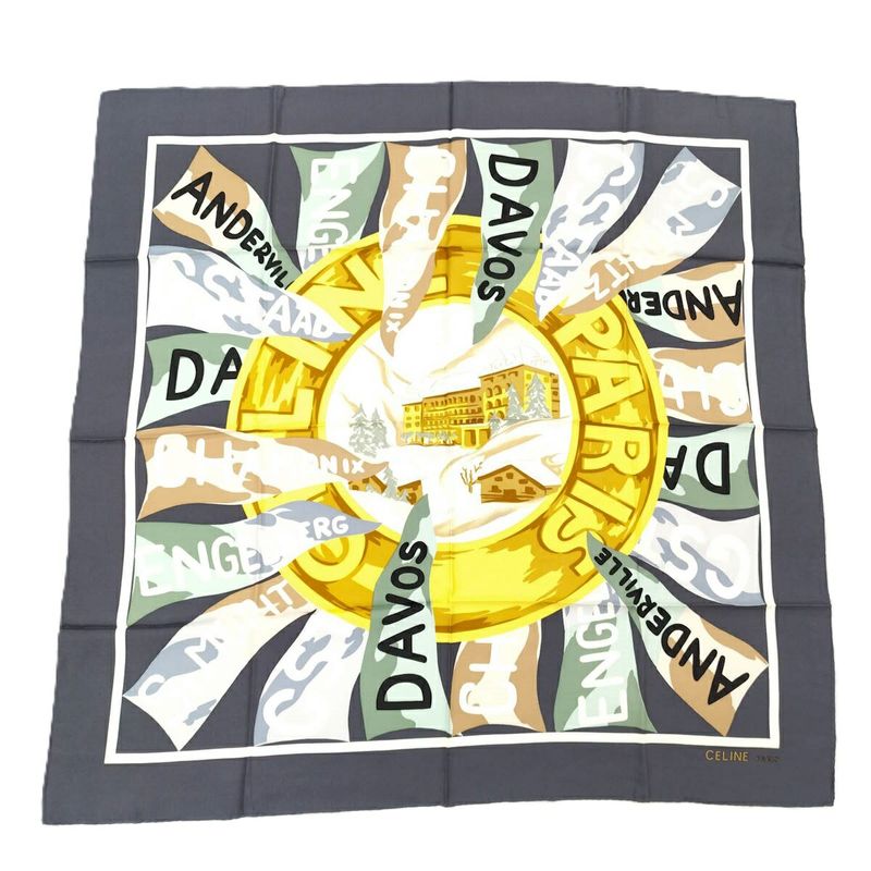 Celine Large Scarf Davos Anderville 100% Silk