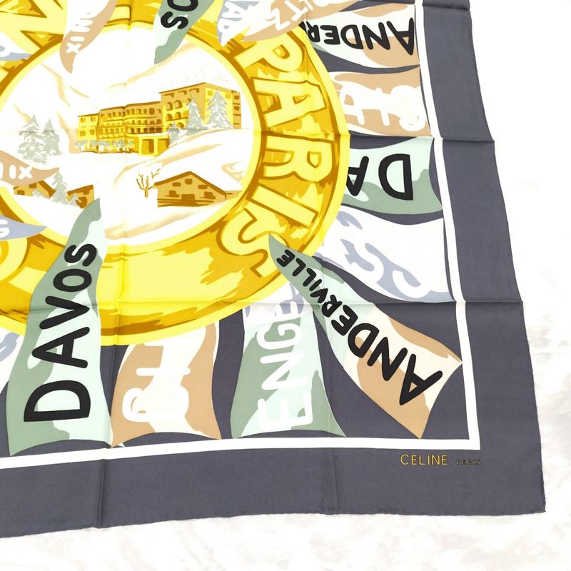 Celine Large Scarf Davos Anderville 100% Silk