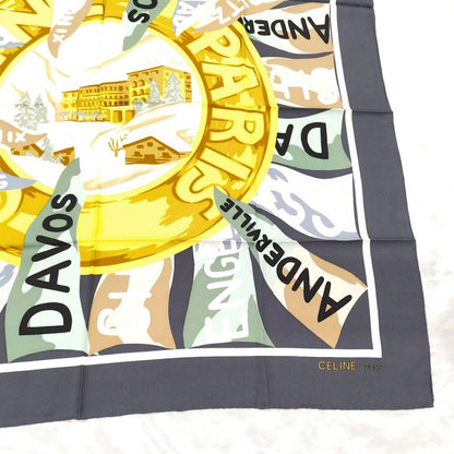 Celine Large Scarf Davos Anderville 100% Silk