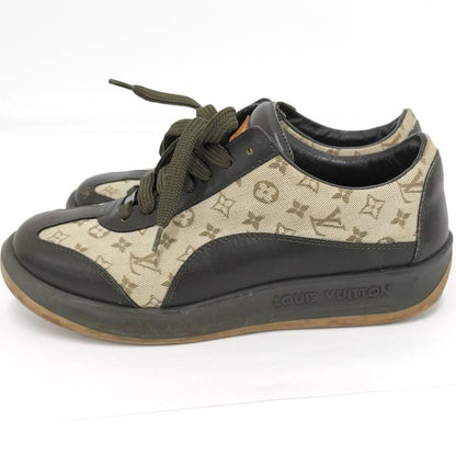 Louis Vuitton Sneakers Monogram Mini Canvas Leather Brown Black Size 36 1 2