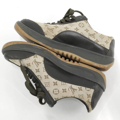 Louis Vuitton Sneakers Monogram Mini Canvas Leather Brown Black Size 36 1 2
