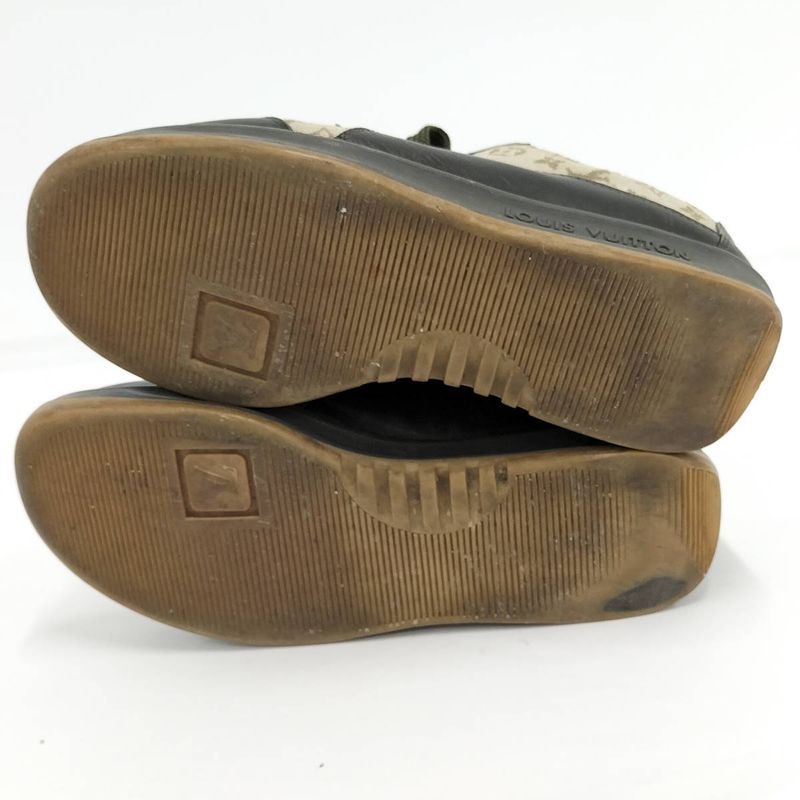 Louis Vuitton Sneakers Monogram Mini Canvas Leather Brown Black Size 36 1 2